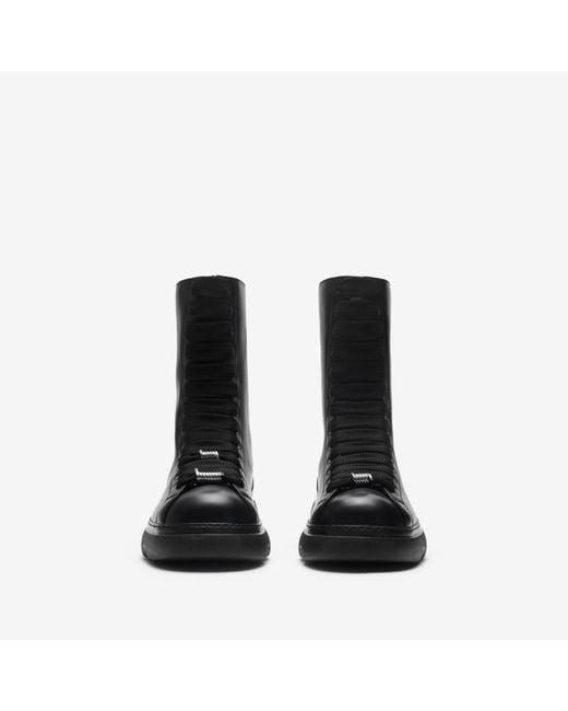 Burberry Black Leather Ranger Boots for men