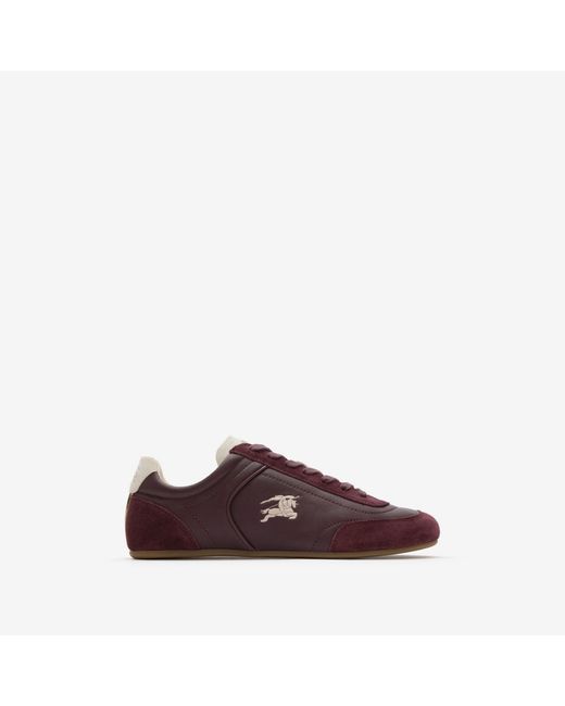 Burberry Brown Leather Knight Runner Sneakers