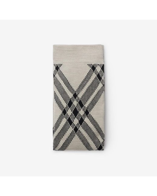 Burberry Gray Check Wool Blend Tights