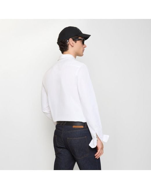 Burberry White Regular Fit Cotton Poplin Shirt for men