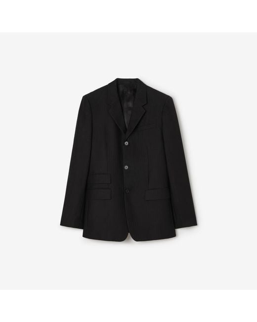 Burberry Black Striped Wool Mohair Tailored Jacket for men