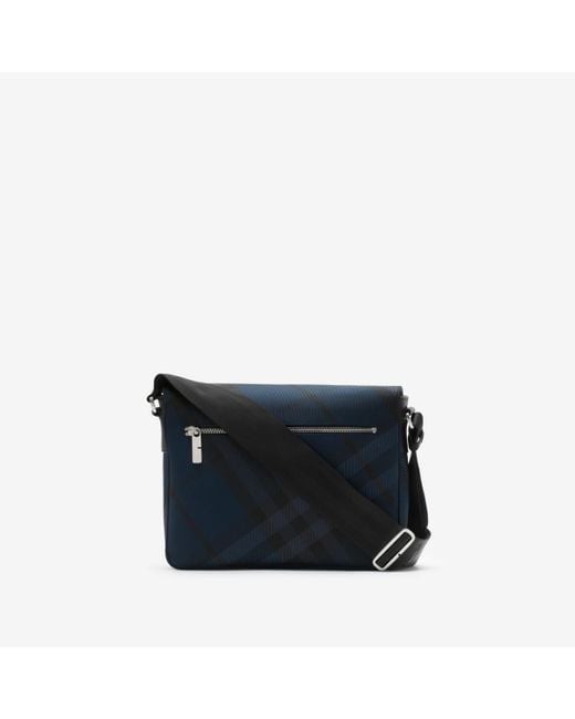 Burberry Blue Grid Messenger Bag​ for men
