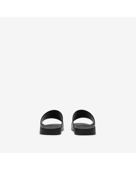 Burberry Black Check Slides for men