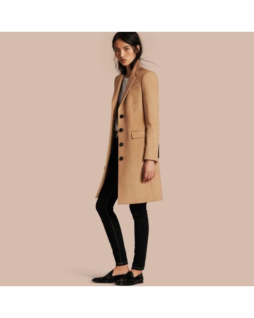 Burberry Natural Tailored Wool Cashmere Coat