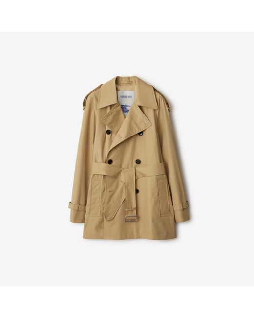 Burberry Natural Short Gabardine Trench Coat