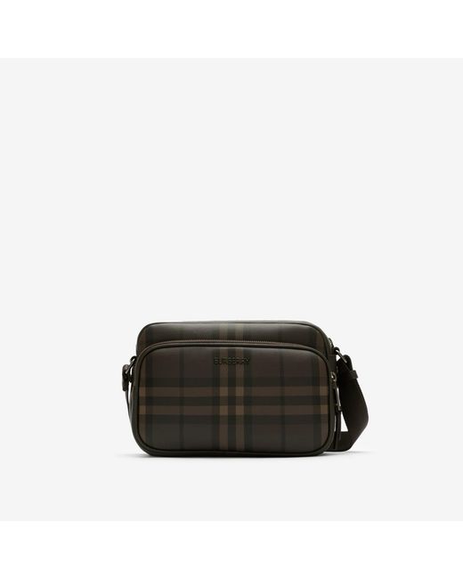 Burberry Black City Check Pocket Crossbody Bag for men