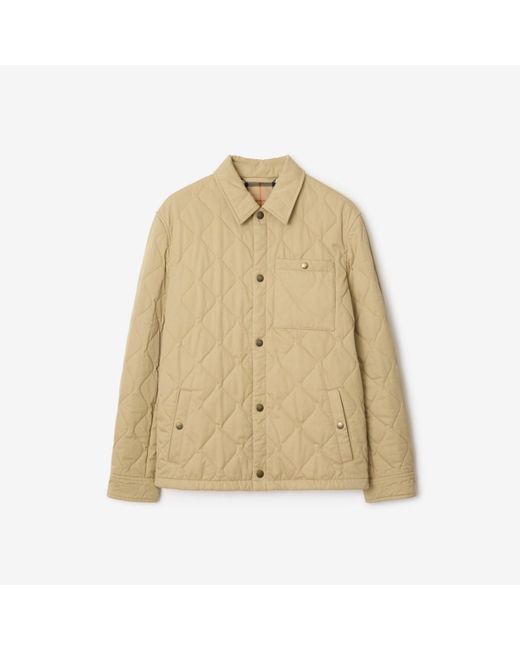Burberry Natural Quilted Gabardine Overshirt for men