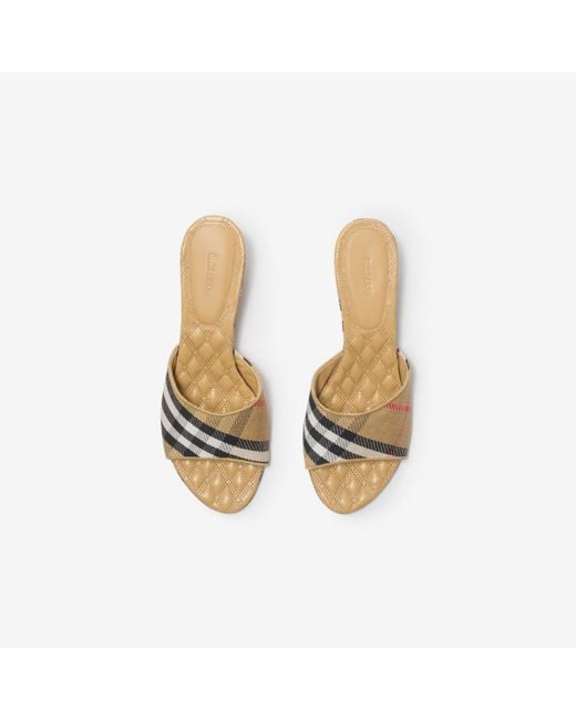 Burberry Metallic Check Sloane Mules​