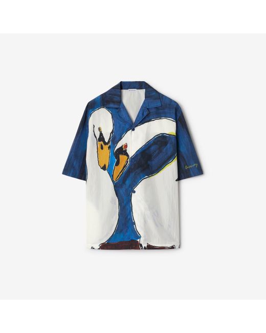 Burberry Blue Swan Nylon Shirt for men