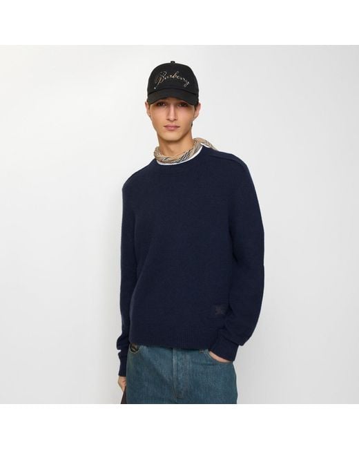 Burberry Blue Cashmere Sweater for men