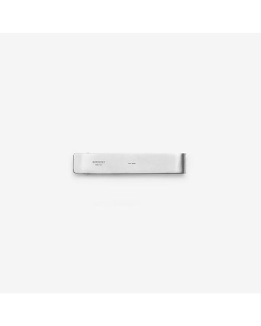 Burberry White B Charm Tie Bar for men