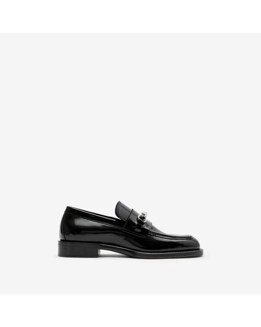 Burberry Black Leather Barbed Loafers for men