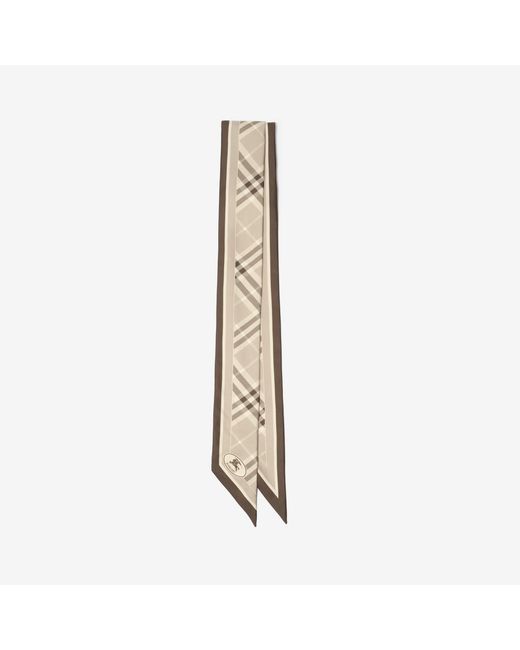 Burberry Metallic Skinny Check Silk Scarf