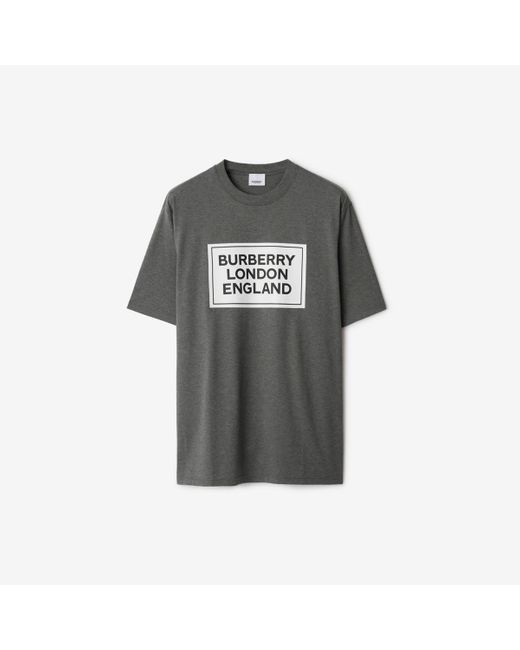 Burberry Gray Logo Cotton T-shirt for men
