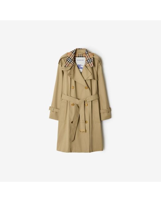 Mid-Length Check Collar Castleford Trench Coat Burberry en coloris Natural