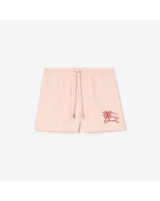 Burberry Pink Heart Knight Stretch Nylon Shorts