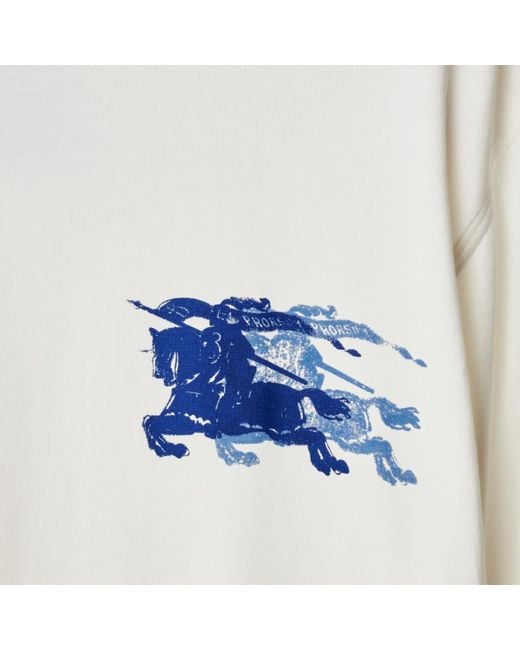 Burberry White Ekd Cotton T-Shirt for men