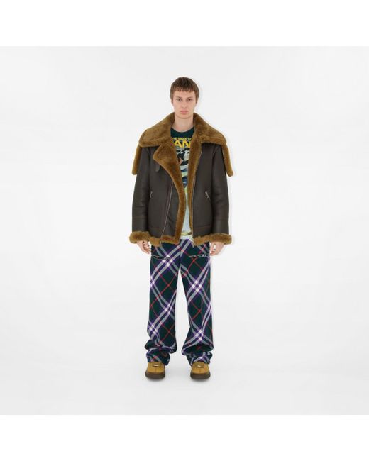 Burberry shearling shop aviator jacket mens