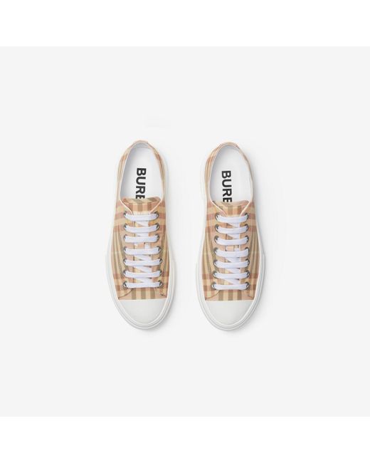 【関税＆送料込み】Burberry Lf Jack Low Sneakers Lf Tnr Jack L Low Sneakers - Burberry - Beige - Cotton