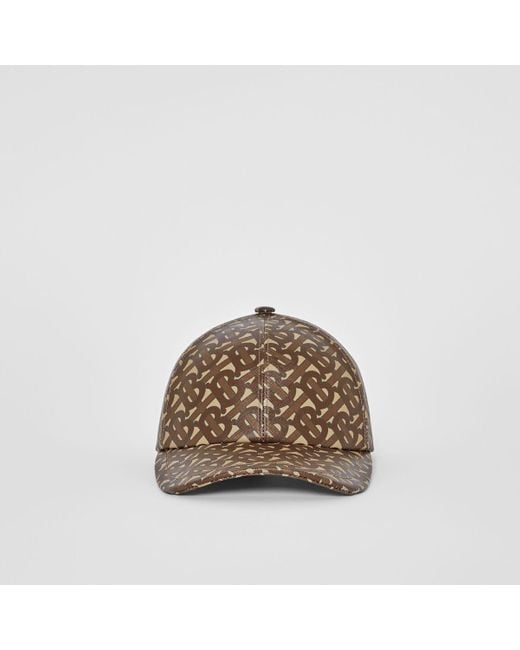 Burberry Brown Men's Tb-monogram Coated Cotton Baseball Hat for men