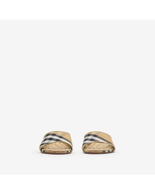 Burberry Metallic Check Sloane Mules​