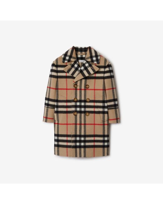 Burberry Multicolor Check Wool Cashmere Coat for men