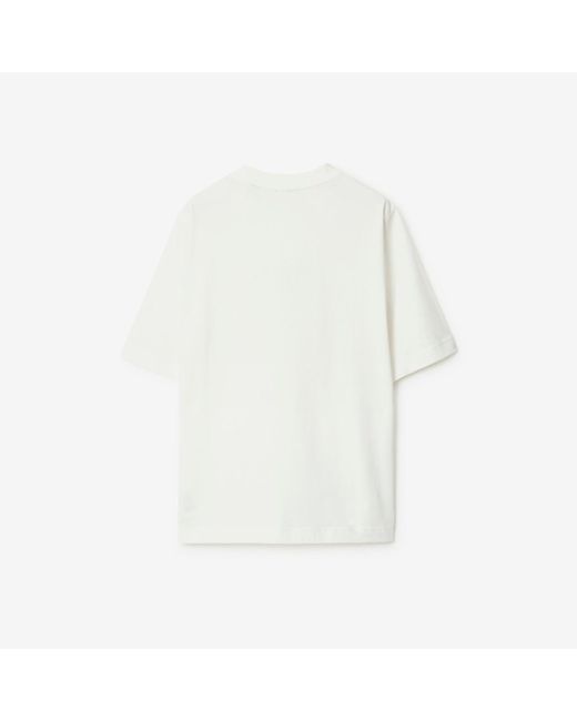 Burberry White Rose Cotton T-shirt