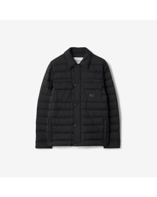 Burberry Black Nylon Padded Overshirt for men