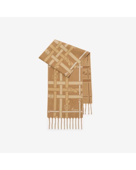 Burberry Natural Belt Check Cashmere Scarf