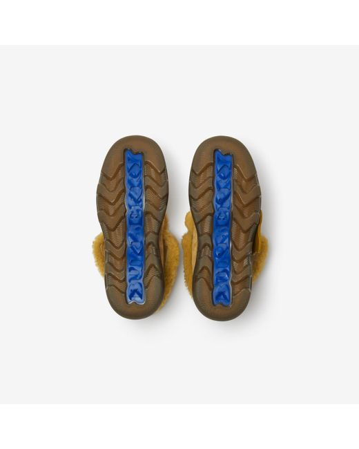 Burberry Shearling Creeper High Shoes in Yellow Lyst