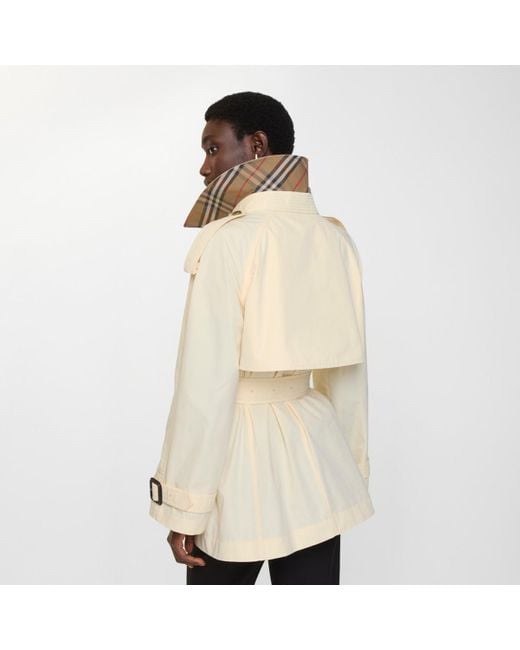 Burberry Natural Short Lightweight Cotton Fitzrovia Trench Coat