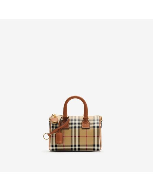 Burberry Brown Mini Check Bowling Bag