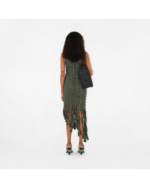 Burberry Green Crochet Silk Blend Dress