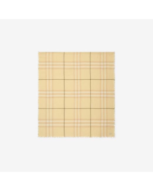 Burberry Natural Wide Check Wool Scarf