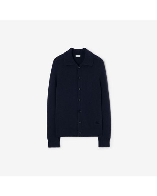 Burberry Blue Cashmere Cardigan for men