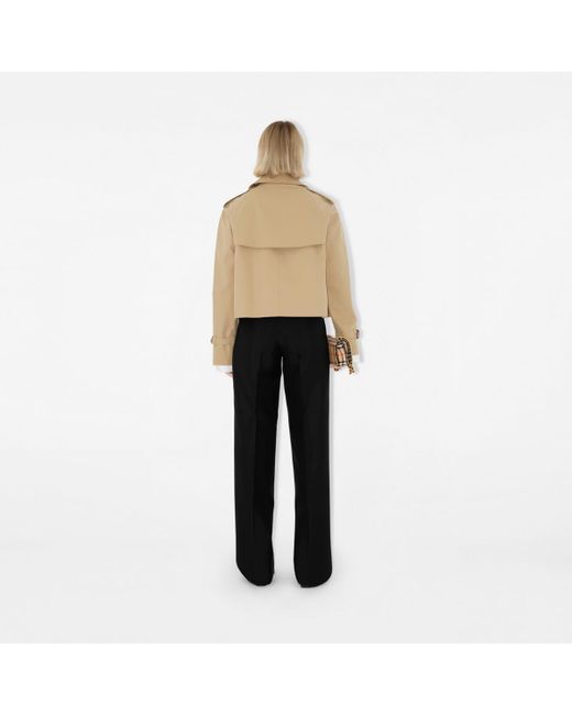 Burberry Natural Gabardine Cropped Trench Coat