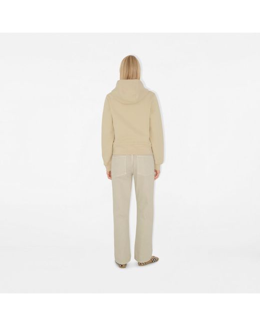 Burberry Natural Check Label Cotton Zip Hoodie