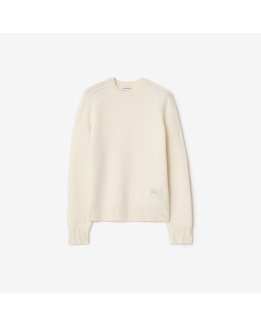 Burberry White Cashmere Sweater