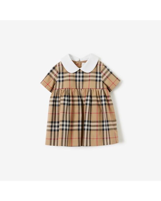 Burberry Multicolor Check Stretch Cotton Dress With Bloomers