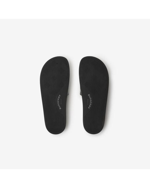 Burberry Black Check Slides for men