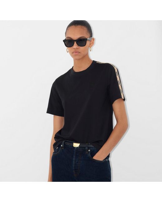 Burberry Black T-Shirt With Embroidered Logo
