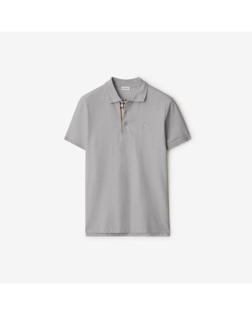 Burberry Gray Cotton Polo Shirt for men