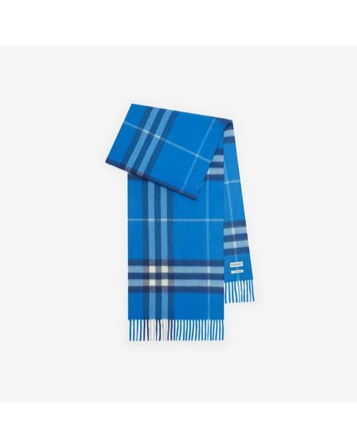 Burberry Blue Check Cashmere Scarf