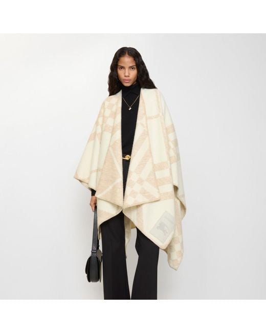 Burberry Natural Check Wool Cashmere Cape