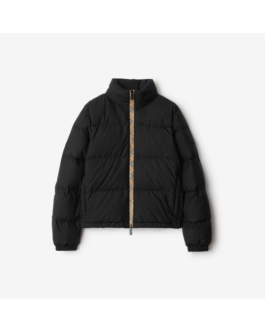 Burberry Black Checker-Tape Ambleside Puffer Jacket