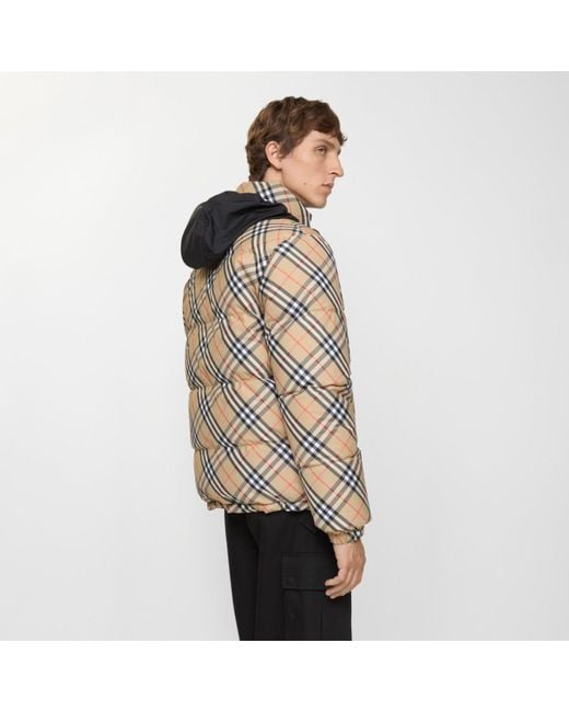 Reversible Check Snowdon Puffer Jacket Burberry pour homme en coloris Natural