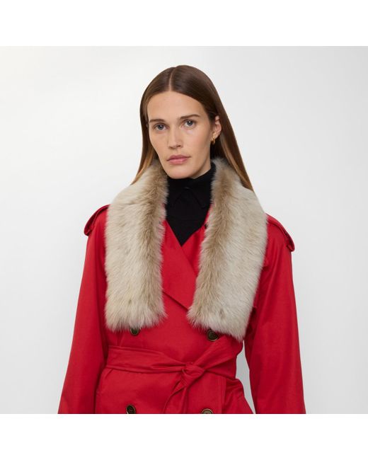Burberry Natural Reversible Shearling Scarf