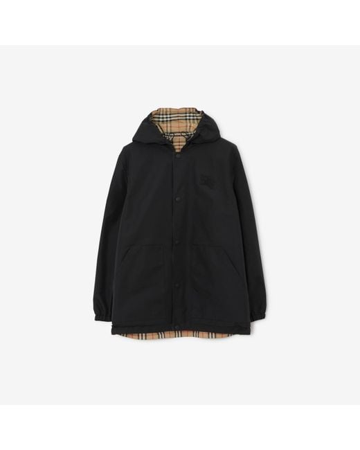 Burberry Black Reversible Check Nylon Jacket for men