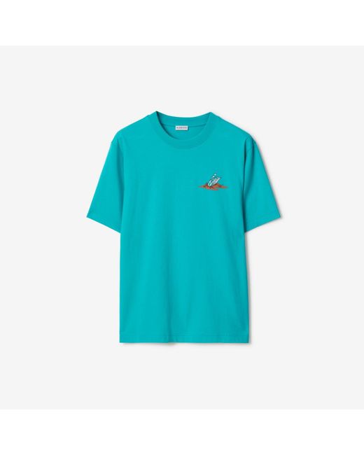 Burberry Blue Sleeping Knight Cotton T-Shirt for men