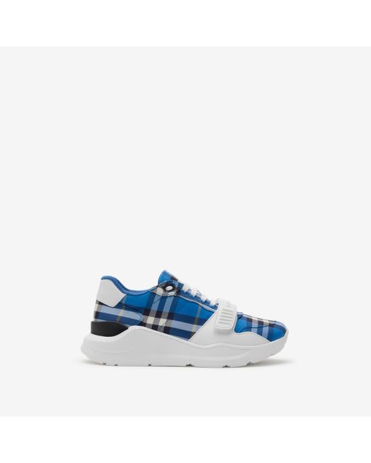 Burberry Check Nylon Sneakers in Blue für Herren